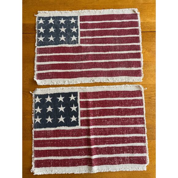 Stars & Stripes American flag placemats - set of 2 - 4th of July - Memorial Day - Picture 2 of 6